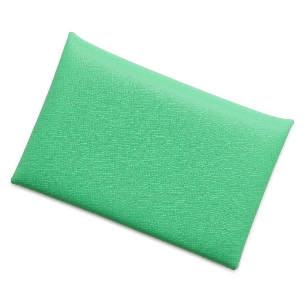 Hermes Calvi Vau Madame Card Case Vert Comic